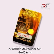 AMETHYST GOLD BAR 0.50GM 999.9 GOLD BAR 0.5GM FINE GOLD 999.9 CERTIFIED GOLD BAR AU 999.9 足金金条