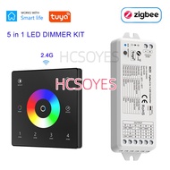 ZigBee 5 in 1 LED Controller 4 ZONE RF Touch Panel LED Strip Dimmer KIT APP Voice Smart Control DC 1