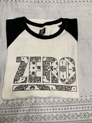 Hero or Zero七分袖黑白棒球T