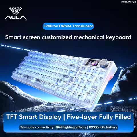 AULA F98PRO V3 F98 Pro V3 Wireless Mechanical Keyboard Custom RGB Bluetooth 2.4G Wired Gaming Keyboa