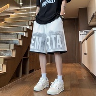 【gude001.my】 休闲短裤男士夏季港风宽松百搭潮流运动大码休闲印花短裤Casual shorts men's  summer Hong Kong style wid 【0919SfVtEC3i