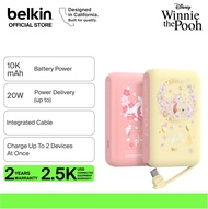 Belkin BPB021qcWP-DY Disney Winnie The Pooh BoostCharge Power Bank 10K with Integrated Cable (iphone