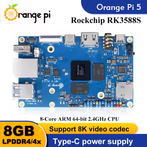 Orange Pi 5 8GB RAM Single Board Computer RK3588S PCIE Module External Wifi6.0+BT5.0 SSD Orange Pi5 