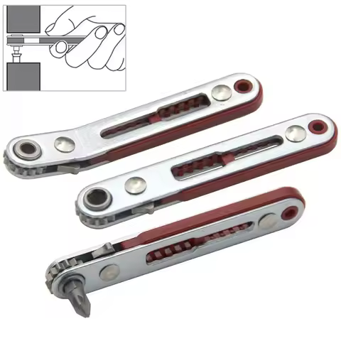 Bidirectional Ratchet Screwdriver Multifunctional Elbow Flat Head Wrench Cross Slotted Tool Forward 