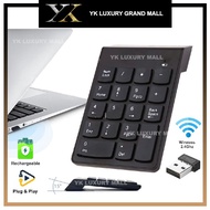 YK Wireless 2.4G 18 Keys Number Keypad Number Keyboard USB Receiver Keyboard For Computer PC Laptop 