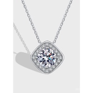 S925 Pendant Factory Direct Sales Live Room Moissanite Square Silver Jewelry Classic Moissanite Neck