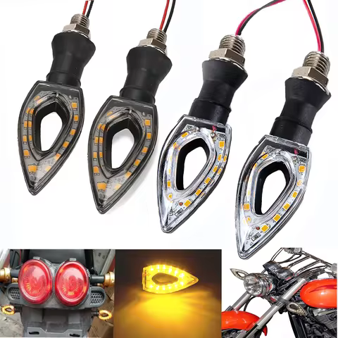 Motorcycle Heart Shape LED Turn Signal Flashers Light Off Road Moto Amber Indicator Blinker For ATV 