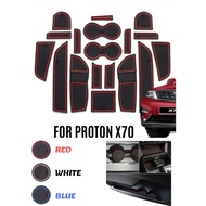 Proton X70 Interior Car Slot Mat Storage Tank Non Slip Mat Carpet For Cup Holder Content Box Armrest Console Box