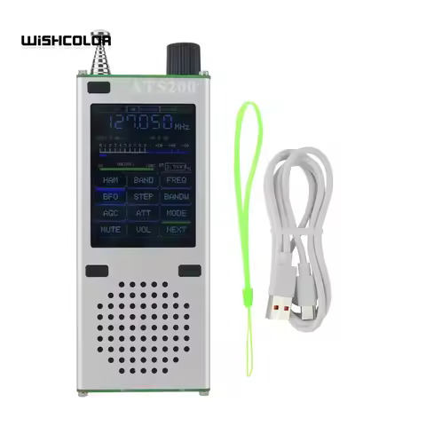 HamGeek ATS200 Full Band Radio Receiver Portable Aviation Band Radio SSB LSB FM AM with 2.4-inch TFT