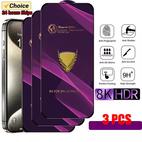3PCS 9H Screen Protector Tempered Glass Case For iPhone 15 14 13 11 12 Pro Max Mini X XS Max XR 7 8 
