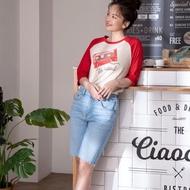 【一套穿搭。1+1新年福袋】7分袖棒球T。牛仔短褲。穿整年不換季