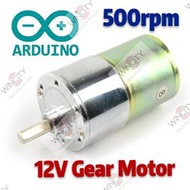 WSS DC 12V 500 RPM Gear Motor With Gear Head - 37MM 500RPM  DC12V for Arduino