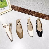 women sandal selipar budak Romantik Perancis Kasut wanita kaunter, tumit tebal, tumit tinggi, sandal