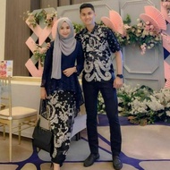 Batik Couple Kebaya Brocade Kebaya Hem Party Dress Fiance Application - L