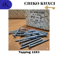 Tapping F Flat Head 12x3 (7.5cm) Contents 300pcs – Project Screws