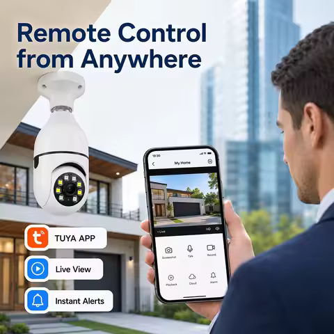 E27 Tuya APP Bulb Security Camera WiFi Wireless Home Camera 360° Pan Tilt Night Vision Motion 2MP De