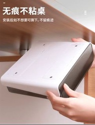 桌下抽屜式收納盒 免打孔 隱形黏貼小抽屜 宿舍辦公桌面 置物架