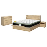 [特價]IHouse-品田 房間5件組(床頭箱、收納抽屜+掀床底、床墊、床頭櫃、斗櫃) 雙大6尺梧桐