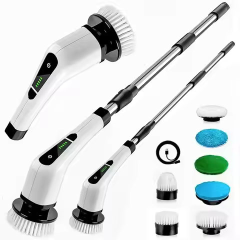 Spin Scrubber, Cordless Cleaning Brush with 2 Speeds, Power Scrubber with 7 Replaceable Brush Heads 