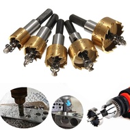 5pcs Hss Hole Saw Stainless Steel Alloy Metal Milling Cutters Drill Bit Set 16/18.5/20/25/30mm With Wrenches