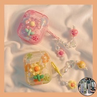 NC INS 3D Crystal Flower Airpods Case Bluetooth Wireless Earphone Soft TPU Case Compatible for Airpo