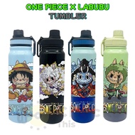 Cute Labubu x One Piece Insulated Tumbler – Luffy, Zoro, Jinbe & Luffy Gear 5