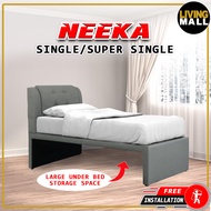 Living Mall Neeka Single / Super Single Bed Frame w/ Mattress Option - 4 Available Colours