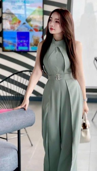 Jum thời trang nữ cổ yếm ống rộng vải mango mềm mịn 2 màu đi chơi đi tiệc sang chảnh kèm dây eo 2 si