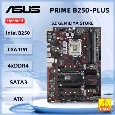 ASUS PRIME B250-PLUS Motherboard 1151 Intel B250 DDR4 64GB M.2 SATA III USB3.0 ATX support 7th/6th g