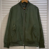 GU by Uniqlo - MA-1 Bomber/ Flight Jacket - GreenOlive - Size L