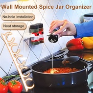 Home Plastic Shelf Wall Mountable Kitchen Spice Jar Organizer Kitchen Door Spice Bottle Organizer