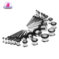 [Dynwave2] 36Pcs Ear Gauges Kit Tapers+Plugs Stainless Steel Ear Stretching Set 14G-00G