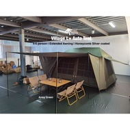 PAYUNG.CAMP Village L+ Auto Tent 4 to 6 person Luxury Family Auto Tent with Extended Awning Silver C