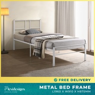 Metal Bed Frame / Single Bed Frame / Steel Bed / Standard Single Bed / Bedroom Furniture / White Frame / Product Malaysia / Ready Stock / Easy Assembly / flexidesignx - DIVA