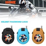 24HOME Motorcycle Helmet Combination Lock Portable Durable Retractable Steel Wire Anti-Theft Securit