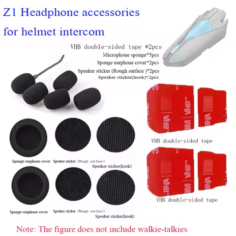 For ASMAX Z1 motorcycle helmet Bluetooth intercom accessories Headset microphone sponge and double-s