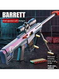 1只大尺寸彈殼射出barrett柔性子彈槍玩具狙擊步槍 Awm