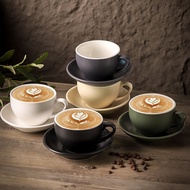 Coffee Cup Saucer Set Ceramic Latte Cup Large Mouth Latte Cup Cappuccino Thickened 300ml European St
