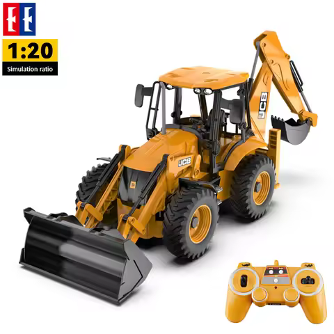 Double E E589 RC Excavator 1/20 2.4G 11CH Remote Control Cars Trucks Backhoe Loader Light Sound Cons