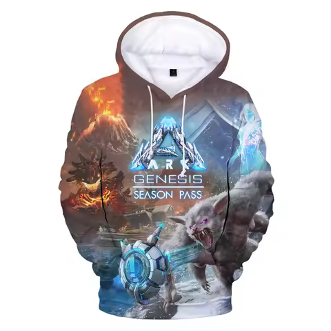 2023 New ARK Genesis Season Pass 3D Printed Hoodies Men's Boys Fashion Casual Harajuku Hoodie Street