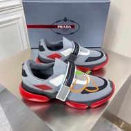 Domestic Ready Stock Prada/Prada New Classic Velcro Color Matching Sneakers Men Running Shoes Women 