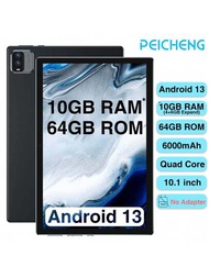PEICHENG 10.1英寸 Android 13平板電腦，8GB(4GB+4GB擴展) RAM+64GB ROM+512GB可擴展的電腦平板電腦，IPS屏幕，2+8MP雙攝像頭，WiFi，藍牙，認證平板電腦