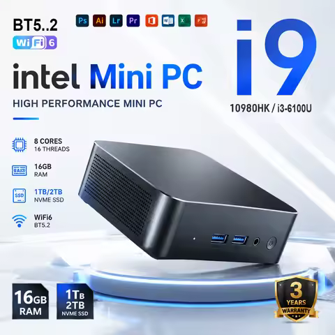 Mini Computer Intel Core I9 10980HK Mini Pc Computer Intel i3 6100 Windows 11 Pro Gaming Computer 16