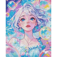 ForeverYoung Dreamy Bubbles Diamond Painting 40x50cm Square Drill 3AB+1FD Beads Velvet Canvas Lock E