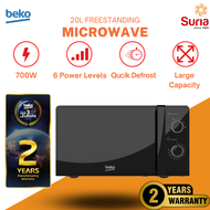 Beko Basic 20L FreeStanding Microwave Oven MOC20100BFB 6 Power Levels Quick Defrost