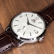 Orient RA-AP0002S10B Bambino Automatic Silver Case White Dial Leather Strap Men's Watch Case Size 40 mm