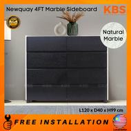 (FREE Installation+Shipping) KBS Newquay 4FT Marble Sideboard / Solid Wood /  8 Drawers / Light Luxu