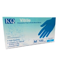 KQ KQ Vitrile Disposable Vinyl &amp; Nitrile Blend Gloves blue (M) M