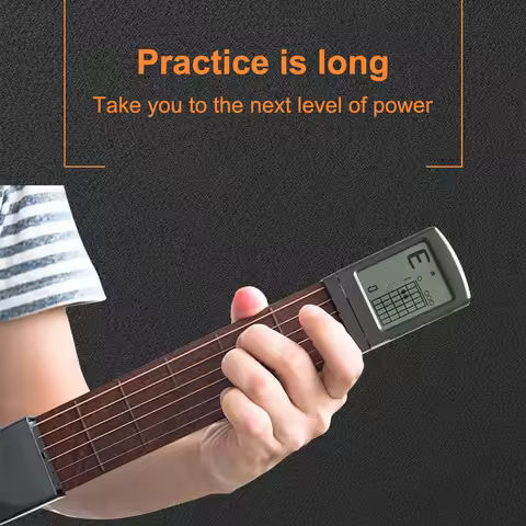 Left Hand Pocket Guitar Portable 6 String Chord Trainer Finger Exercise Mini Travel Guitar Practice 