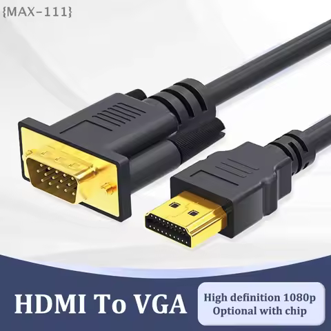 【F2-MAX111】HDMI to VGA Adapter Converter Cable 1.8M - FHD 1920x1080P for Desktop Laptop PC TV Monito